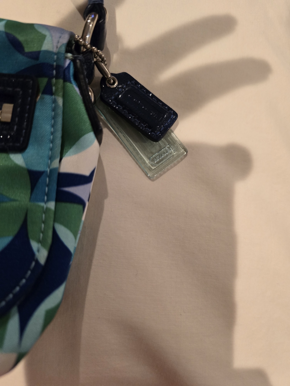 Coach Teal Blue Geometric Mini Shoulder Bag - Picture 2 of 2